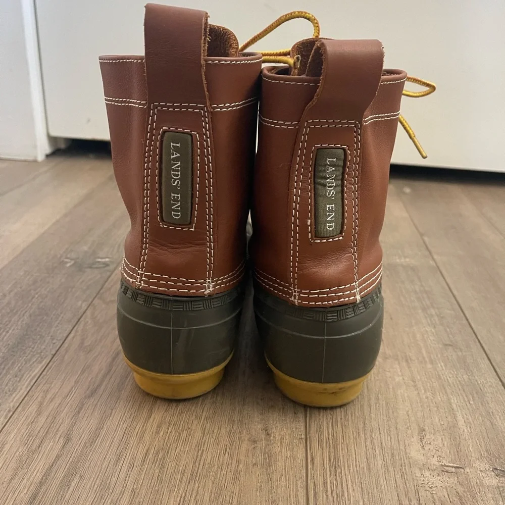 Women’s Lands End Leather and Rubbed Duck Boot - 8